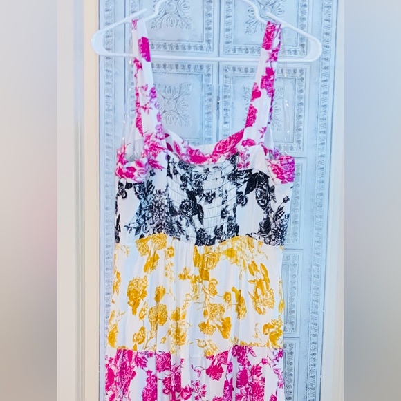 BNWT MSK Maxi Dress Beautiful Color-Block Foral Patter, SOOO Light & Comfortable - Picture 4 of 16
